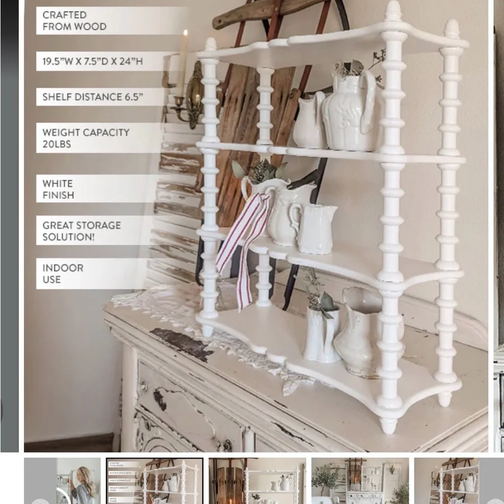 White 24 inch wooden shelf